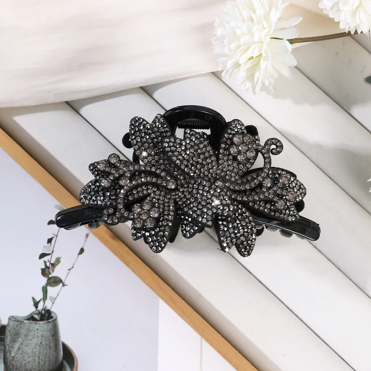 Pince Cheveux Fleur Strass Élégante - Barrette Crabe Mode Femme | MDN Store