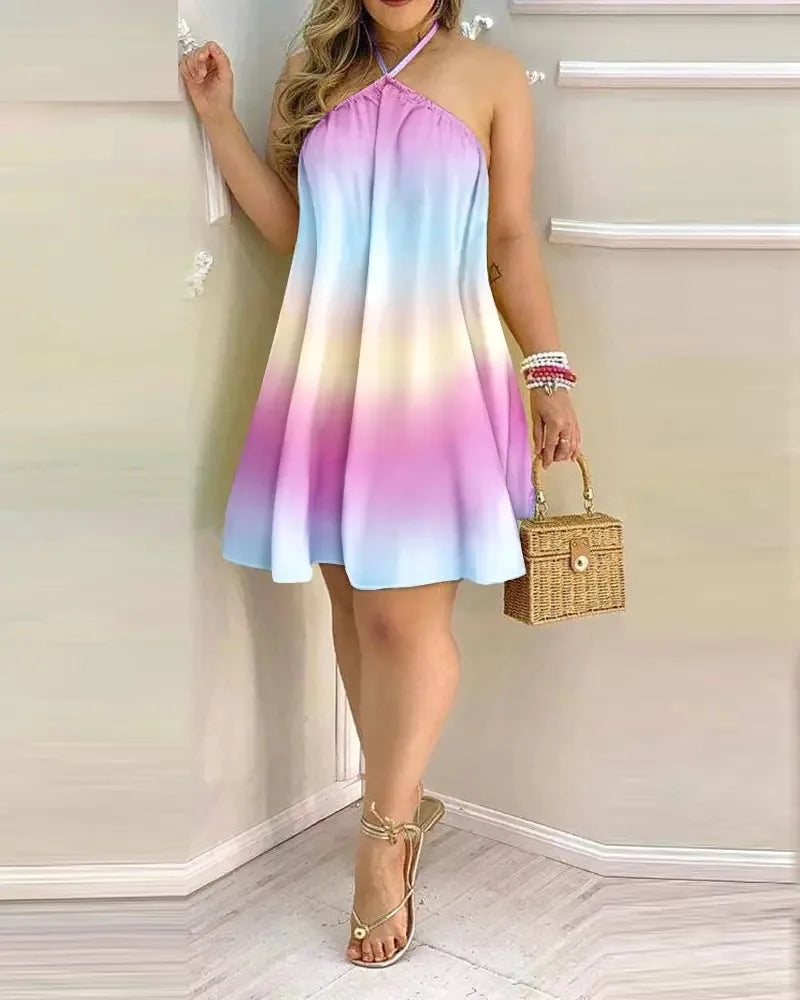 Robe Bohème Florale Dos Nu Col Licou Été | MDN Store