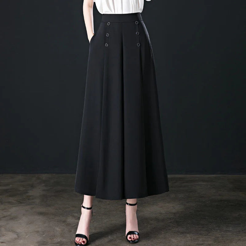 Pantalon Large Femme Vintage Café Taille Haute | MDN Store