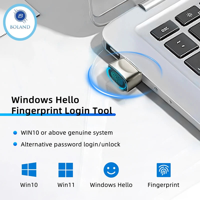 Lecteur Empreinte Digitale USB Biométrique Windows Hello Sécurité PC | MDN Store