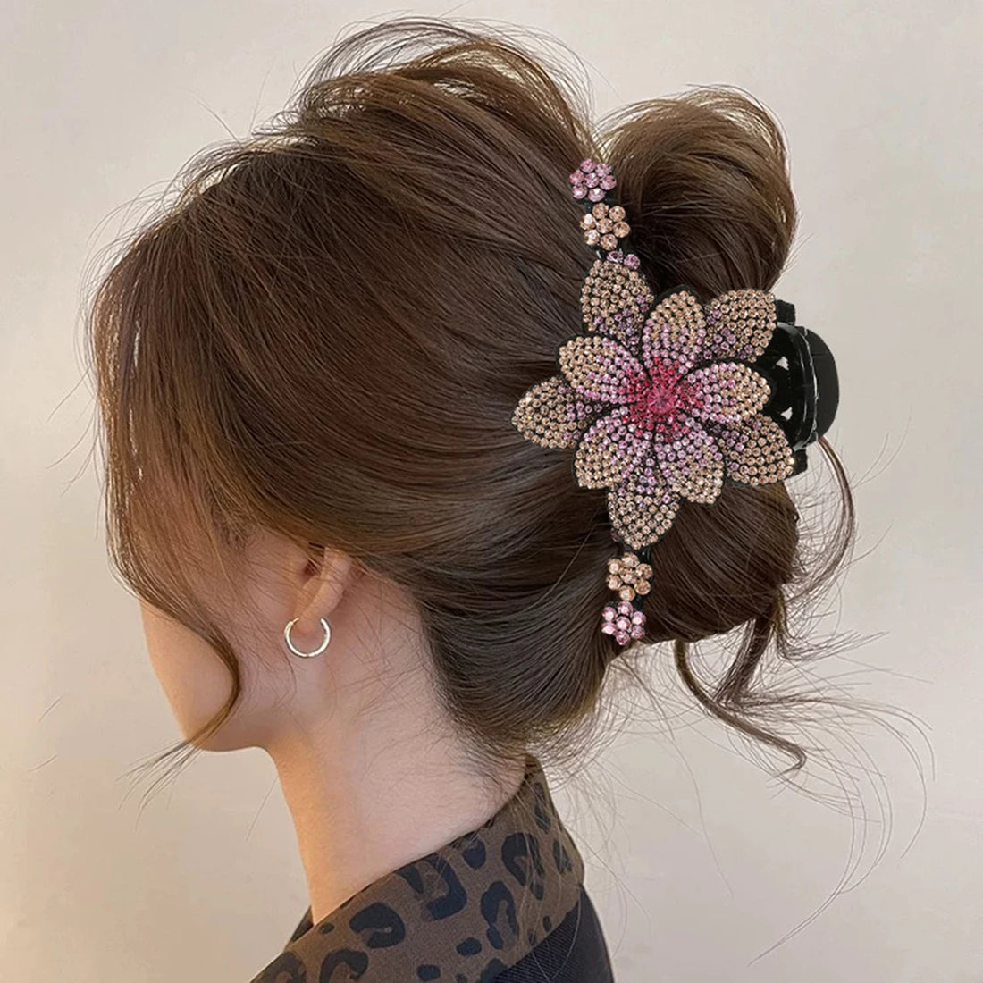 Pince Cheveux Fleur Strass Élégante - Barrette Crabe Mode Femme | MDN Store
