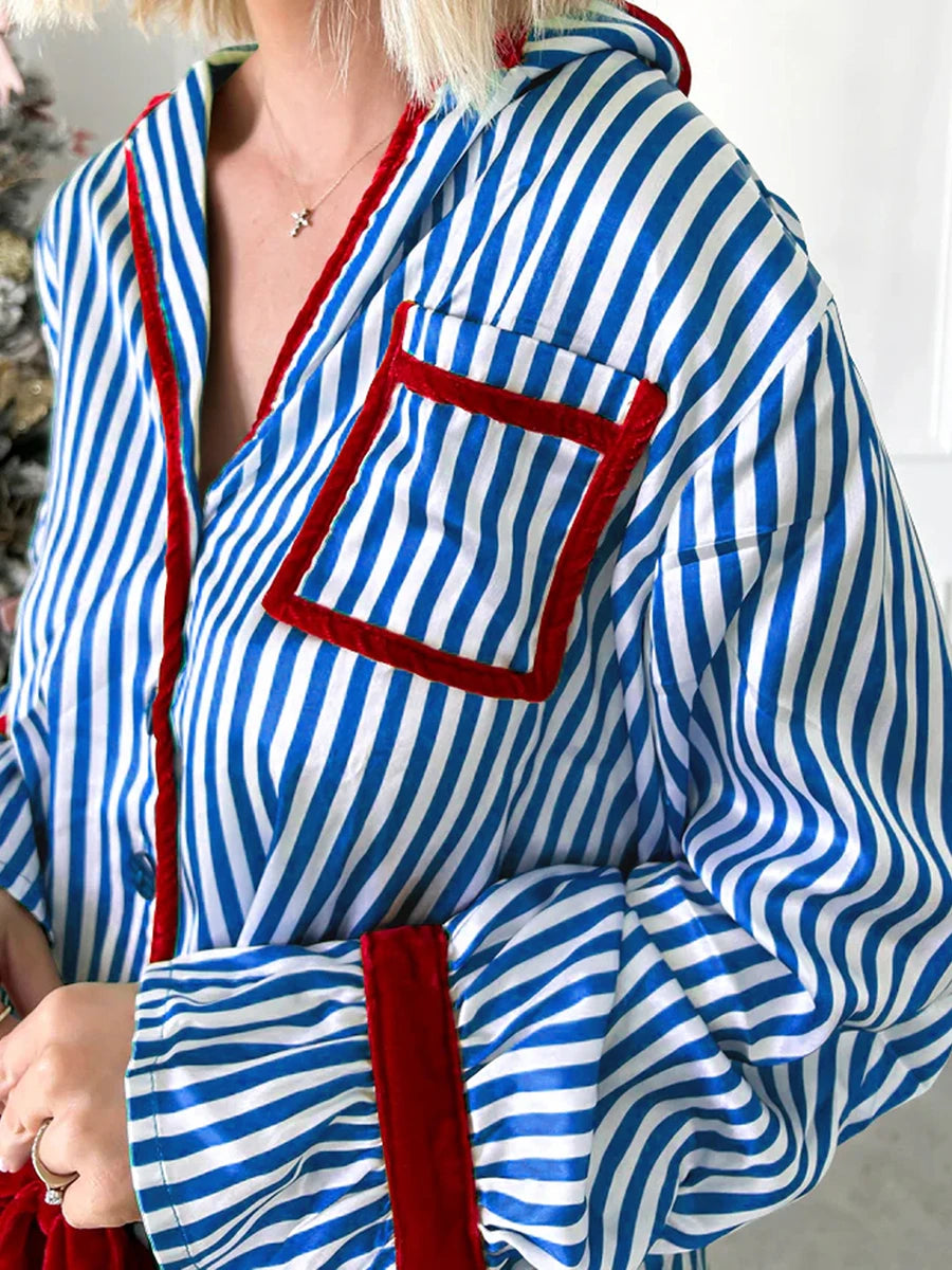 Pyjama Satin Rayé Nœud 2 Pièces | MDN Store