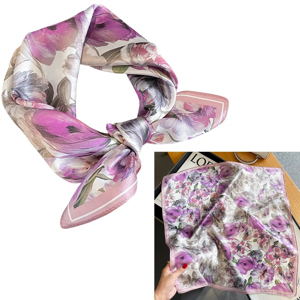 Foulard Carré Soie Mûrier 100% Floral 53cm Femme | MDN Store