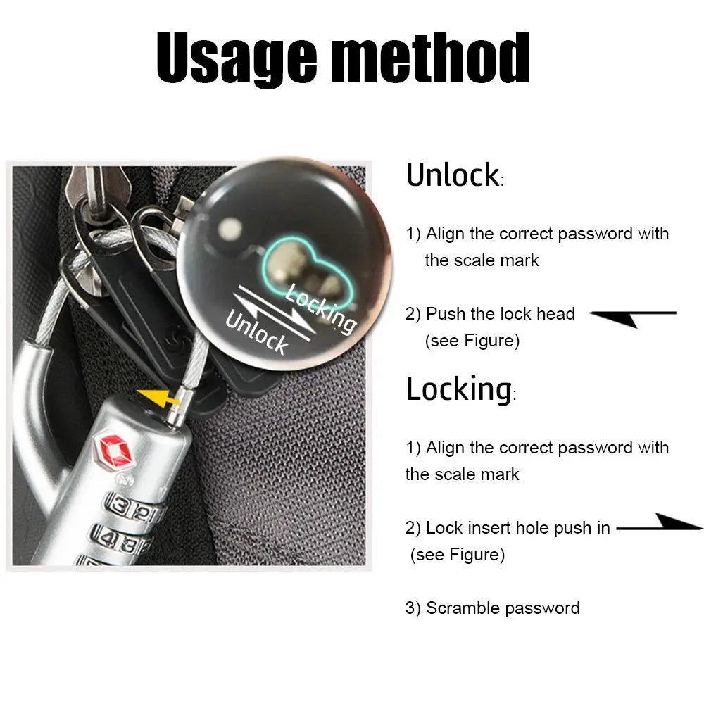 Cadenas TSA Câble Acier Code | MDN Store