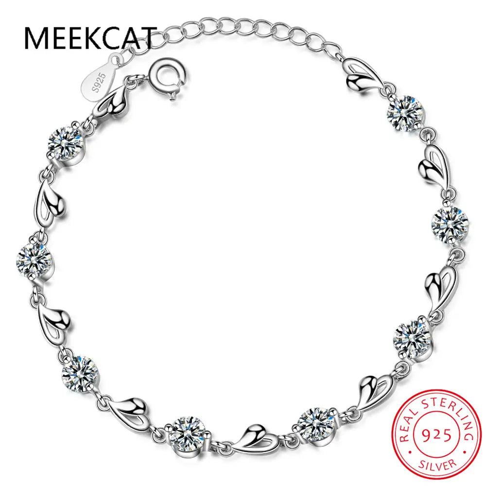 Bracelet Argent 925 Cœur Moissanite 0.8CT Mariage | MDN