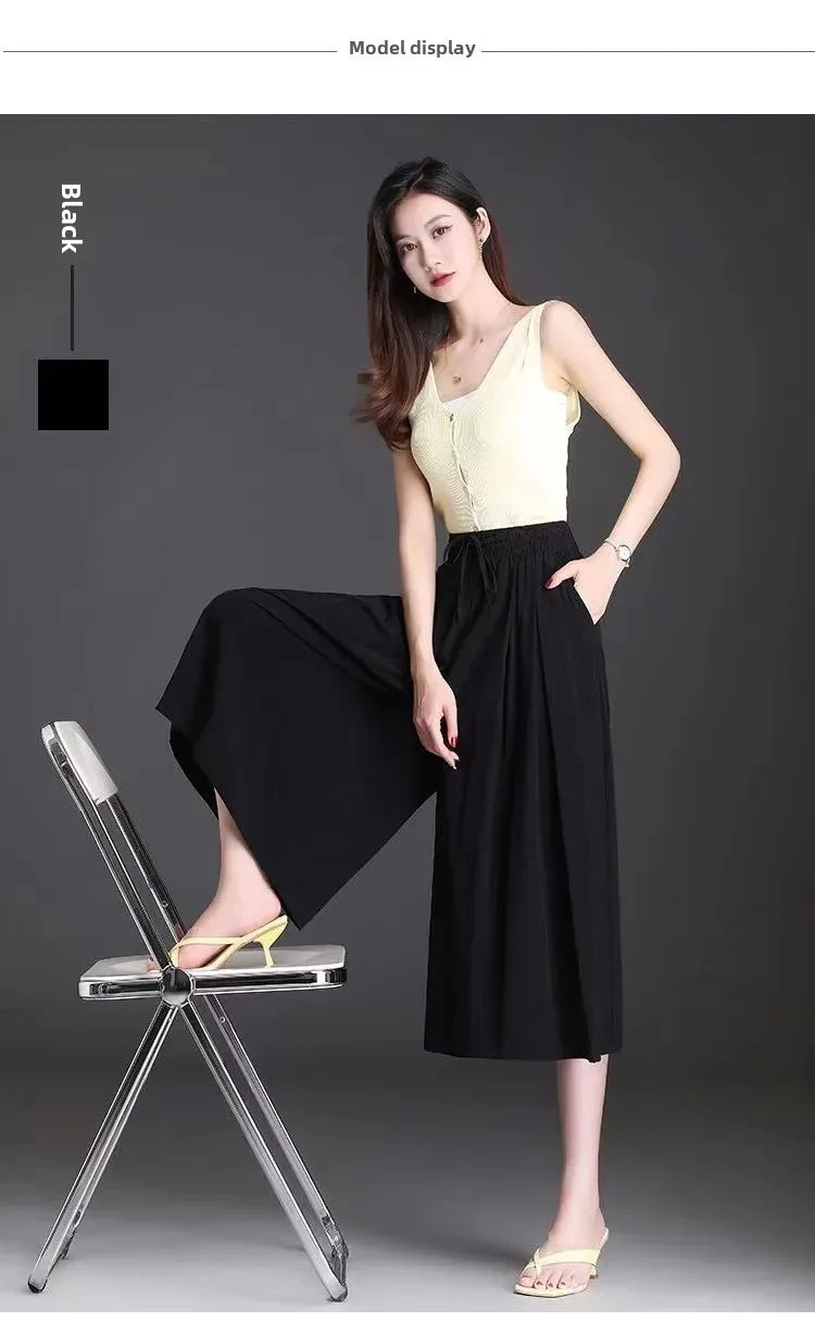 Jupe-Culotte Large Soie Glacée Femme | MDN Store