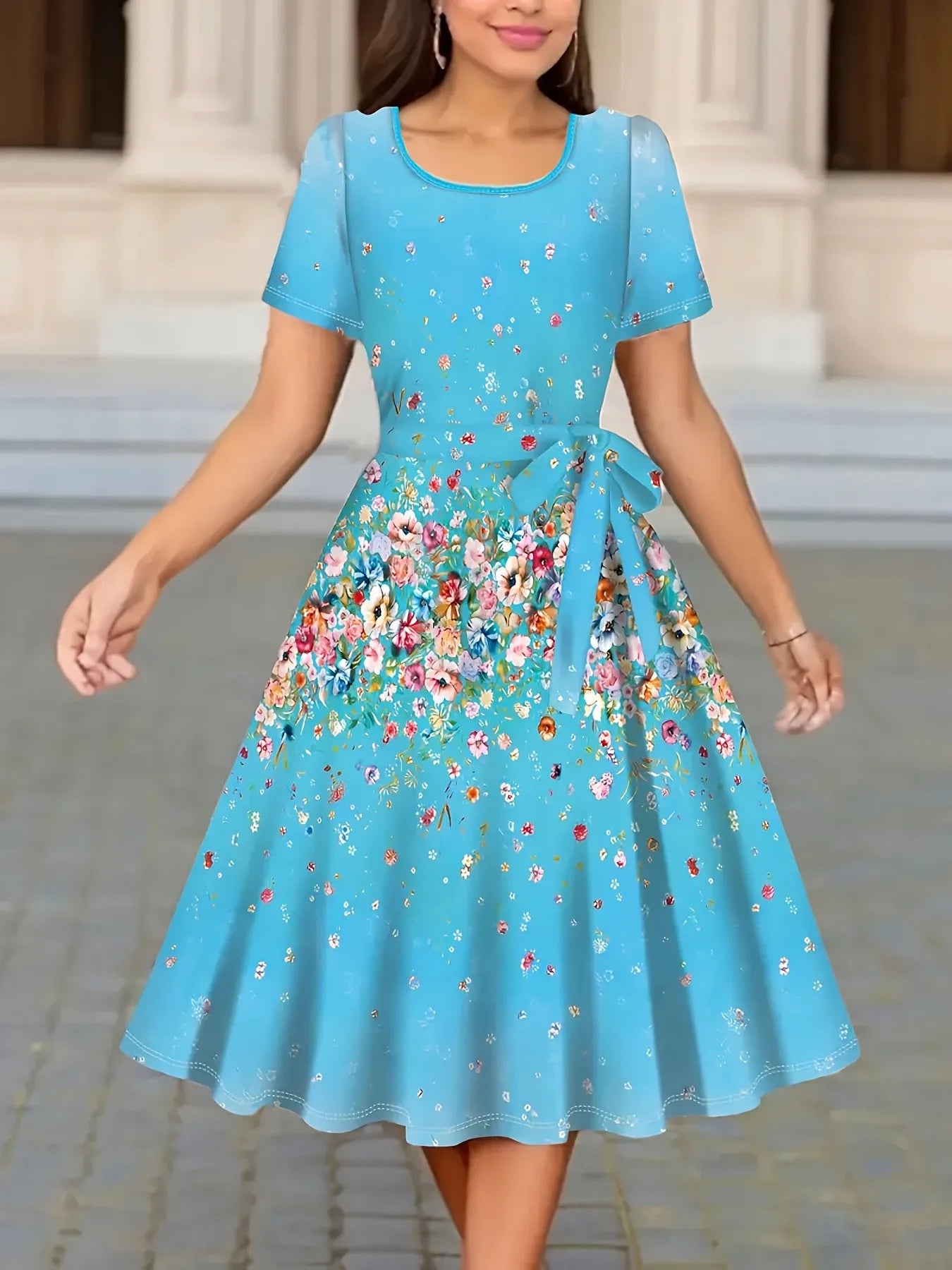 Robe BLEU CIEL taille XXL femme - MDN Store 25
