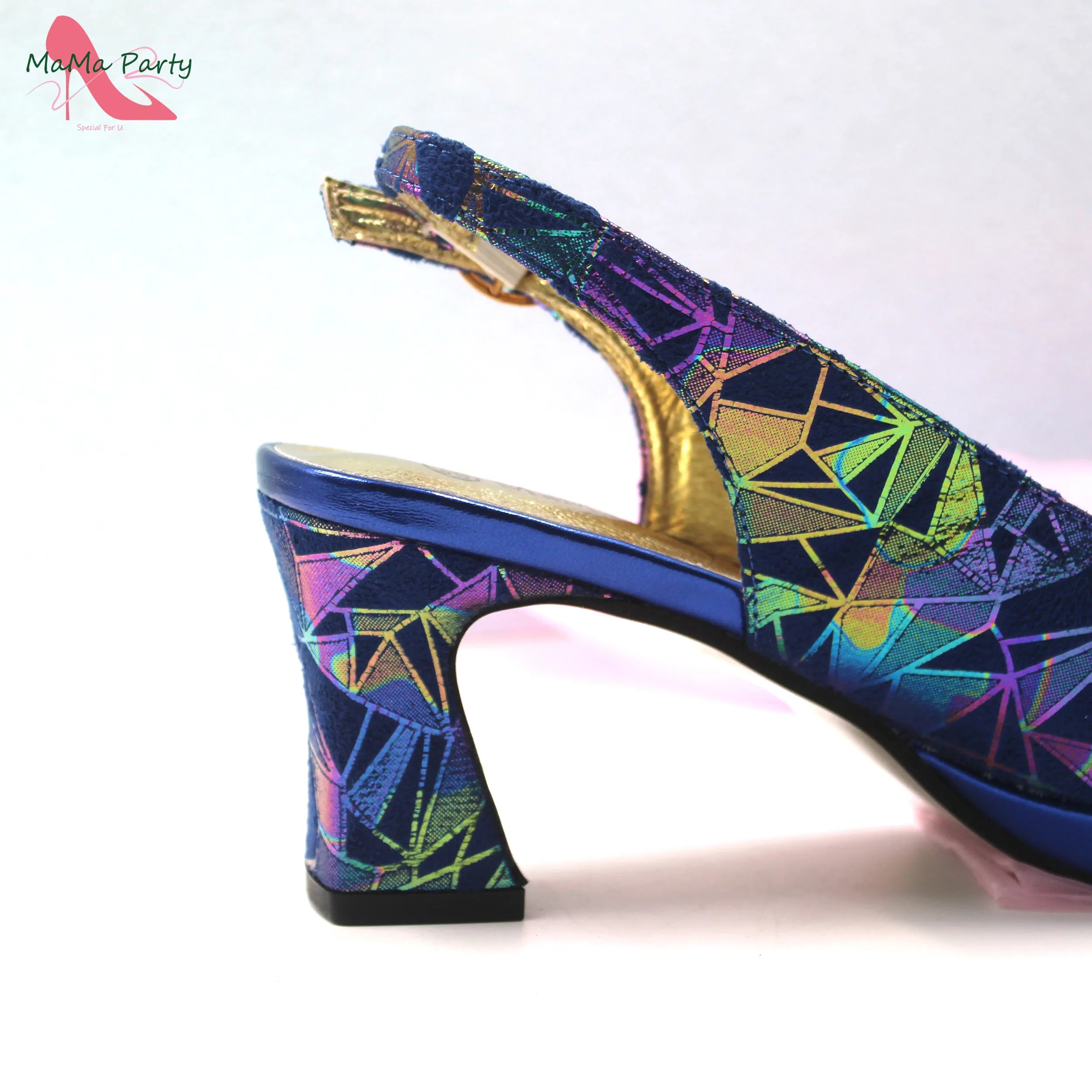Escarpins Talon Carré Bout Ouvert Femme Soirée Mariage Élégant | MDN Store 25