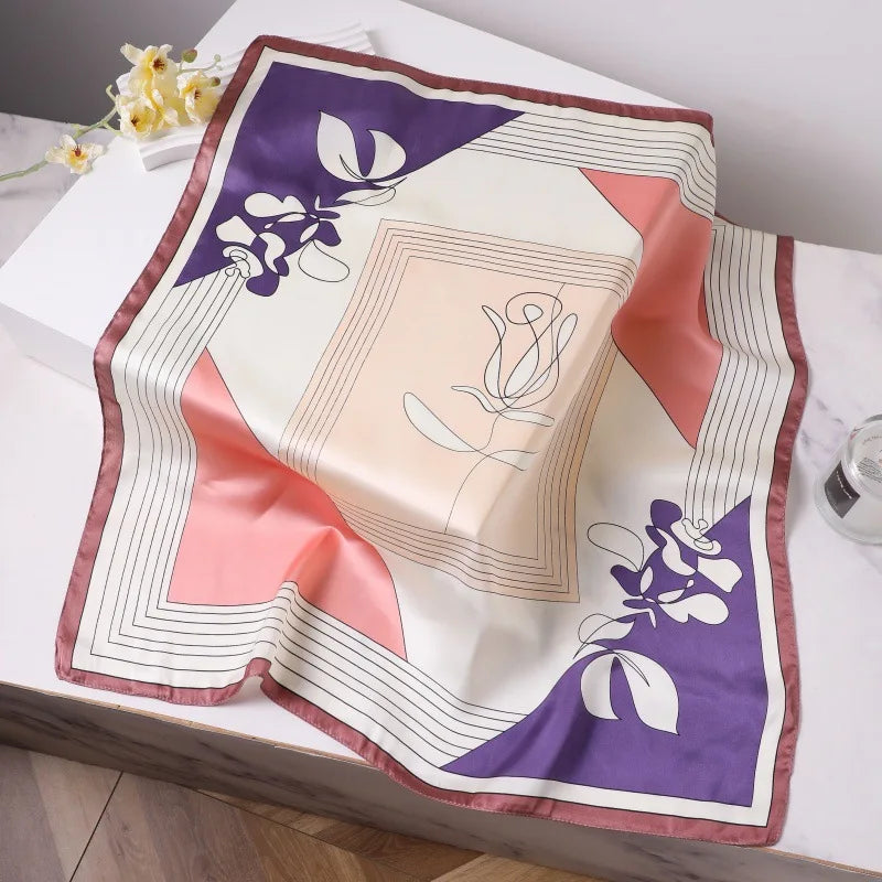 Foulard Soie Carré Bleu Femme Élégant | MDN Store