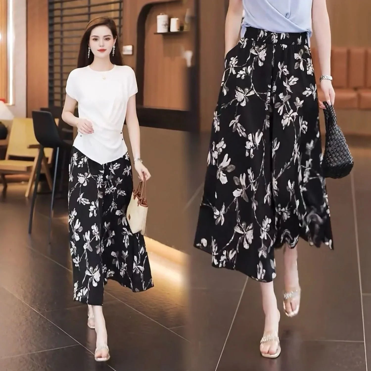 Jupe-Pantalon Femme Évasée Noire Protection Solaire | MDN Store