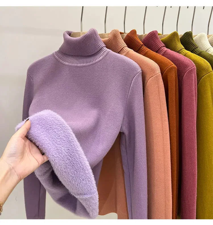 Pull Col Roule Femme Polaire Epais Manches Longues 8 Coloris | MDN Store