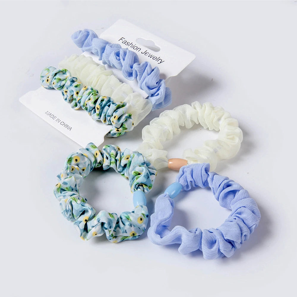 Lot de 3 Chouchous Satin à Motifs Fleurs - Élastiques Cheveux | MDN Store