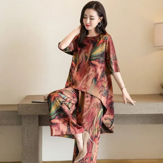 Ensemble Imprimé Femme Grande Taille Coupe Ample | MDN