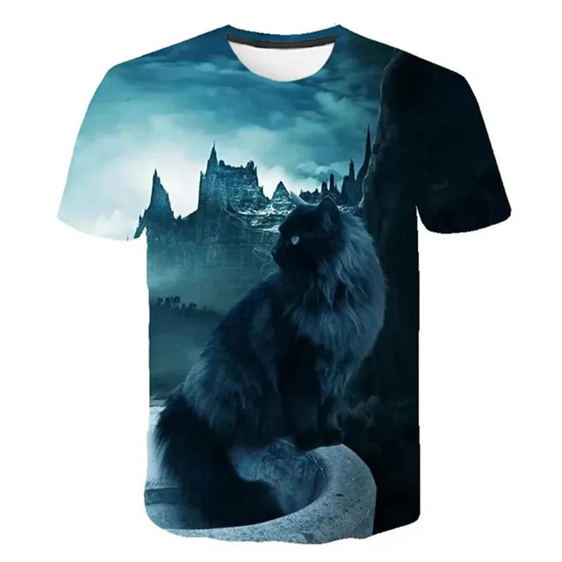 T-Chemise Chat Mystérieux 3D Ample Femme | MDN Store