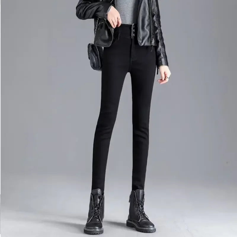 Jean Skinny Femme Doublé Polaire Bleu | MDN Store