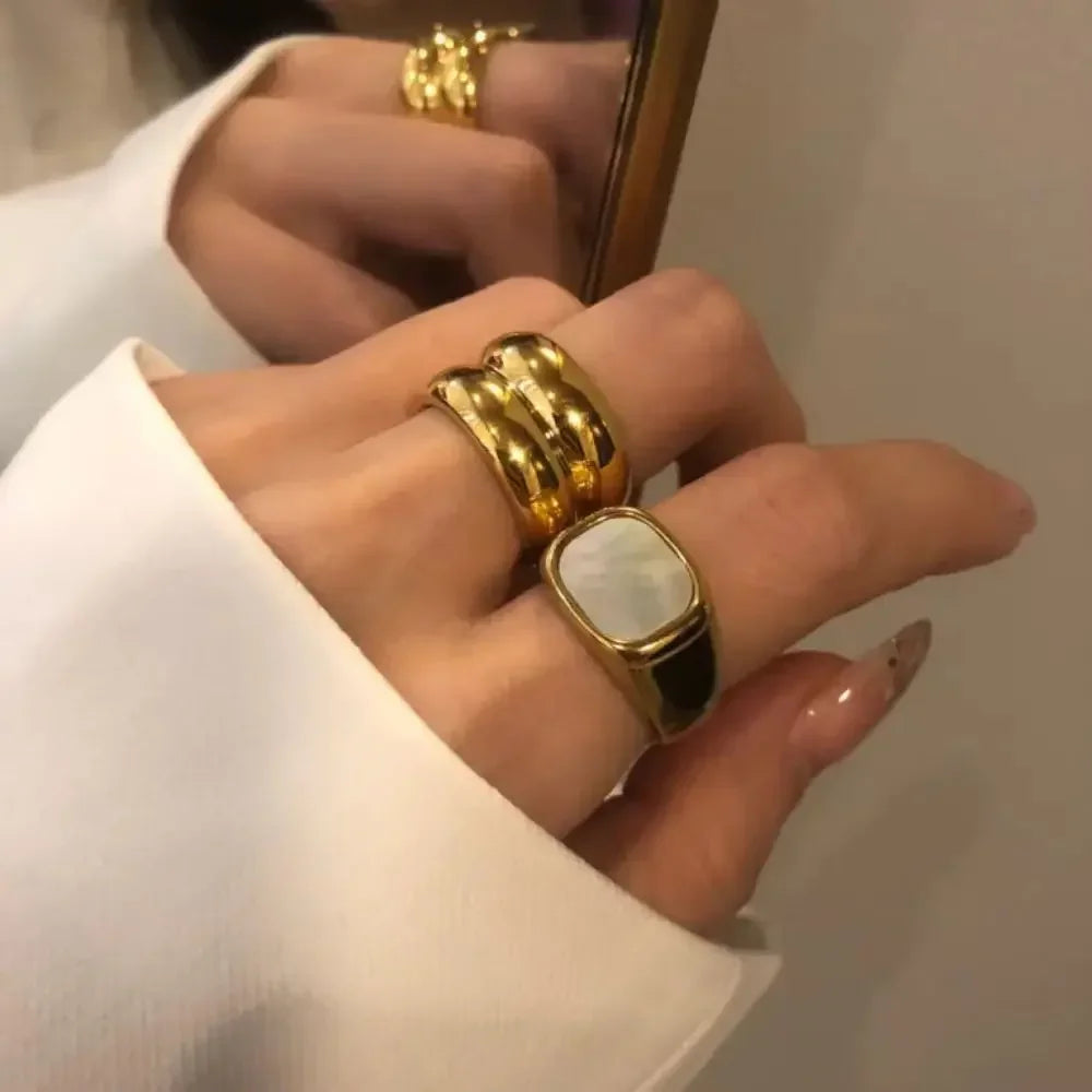 Bague Double Couche Acier 316L Vintage | MDN Store