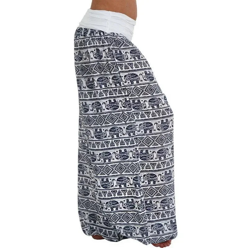 Pantalon Harem Femme Imprimé Géométrique Rouge | MDN Store