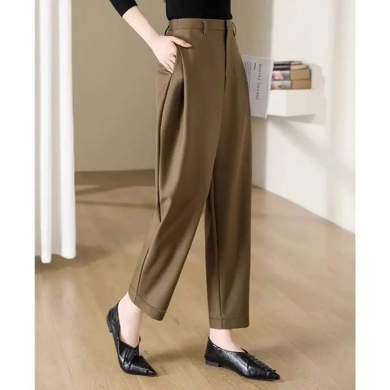 Pantalon Femme Cocon Tailleur 7/8 - Harlem Slim Printemps Mode Bureau Élégant | MDN Store
