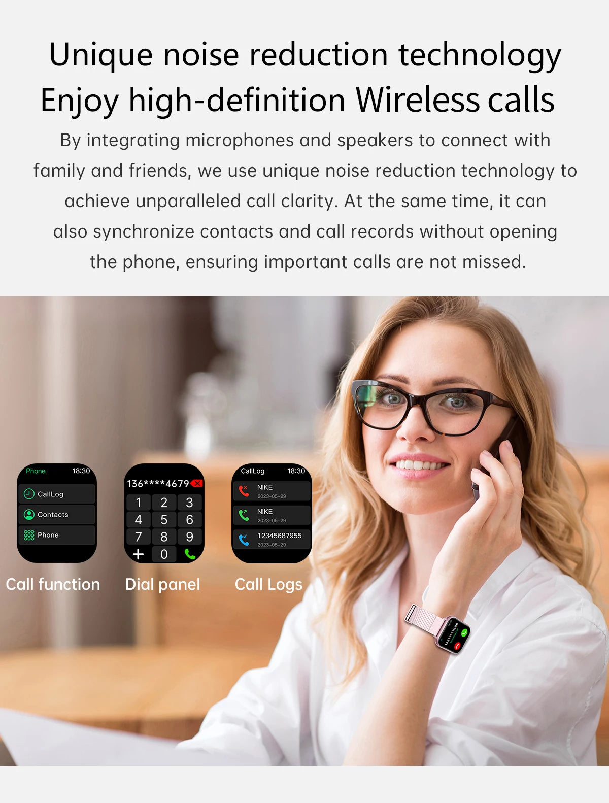 Montre Connectée Femme LIGE Tactile Personnalisable - Cardiaque Sommeil Étanche Sport | MDN