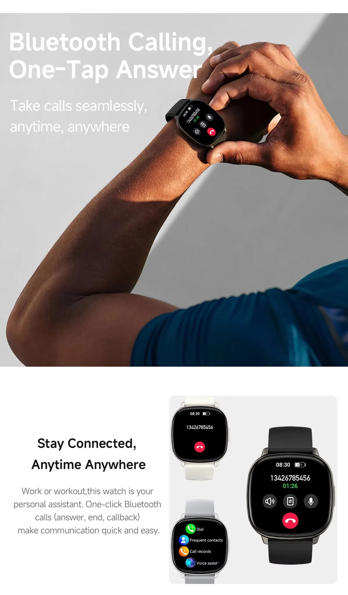 Montre Connectée AMOLED 1.73" Appels Bluetooth | MDN