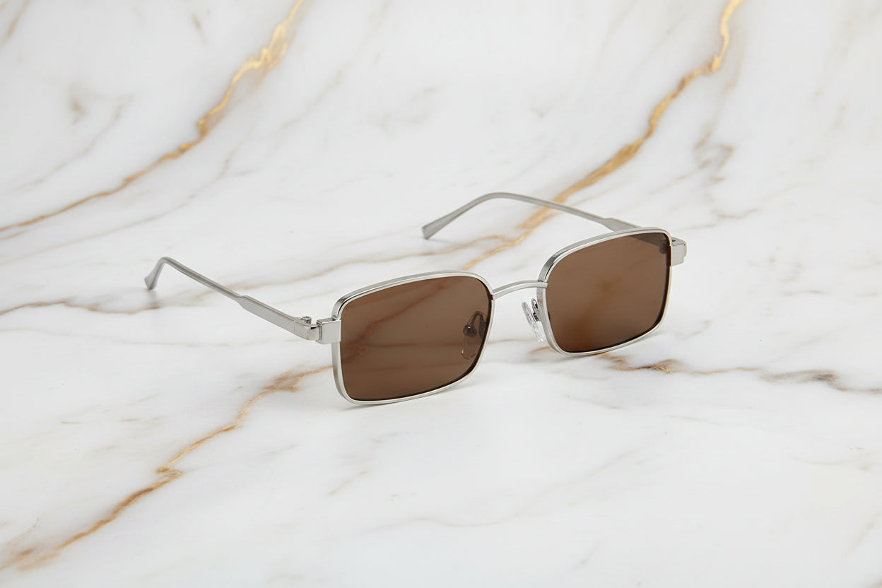 Lunettes Soleil Rectangle Y2K Alliage | MDN