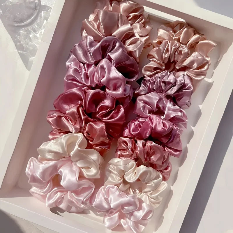 Lot de 16 Chouchous Satin Élastiques Couleurs Aléatoires pour Femme | MDN Store