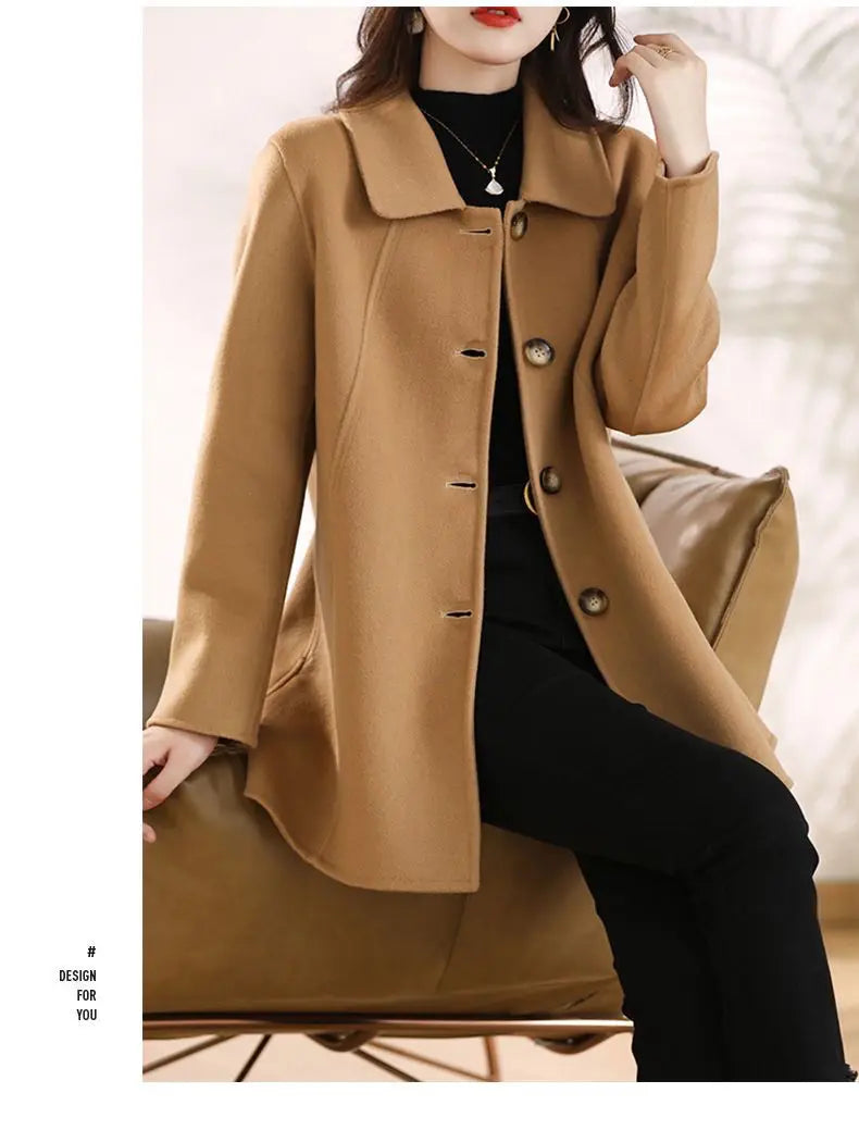 Veste Laine Femme Automne Hiver Slim Élégante | MDN Store