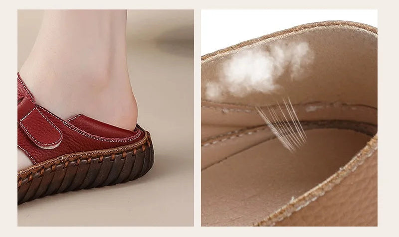 Sandales Cuir Plates Bout Fermé Lorilury | MDN Store