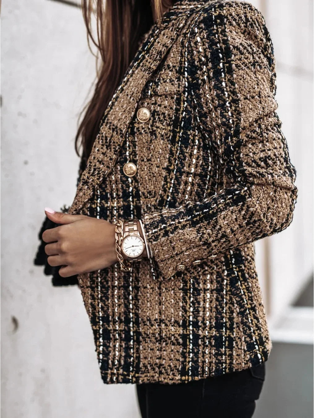 Veste Blazer Imprimée Double Bouton | MDN Store