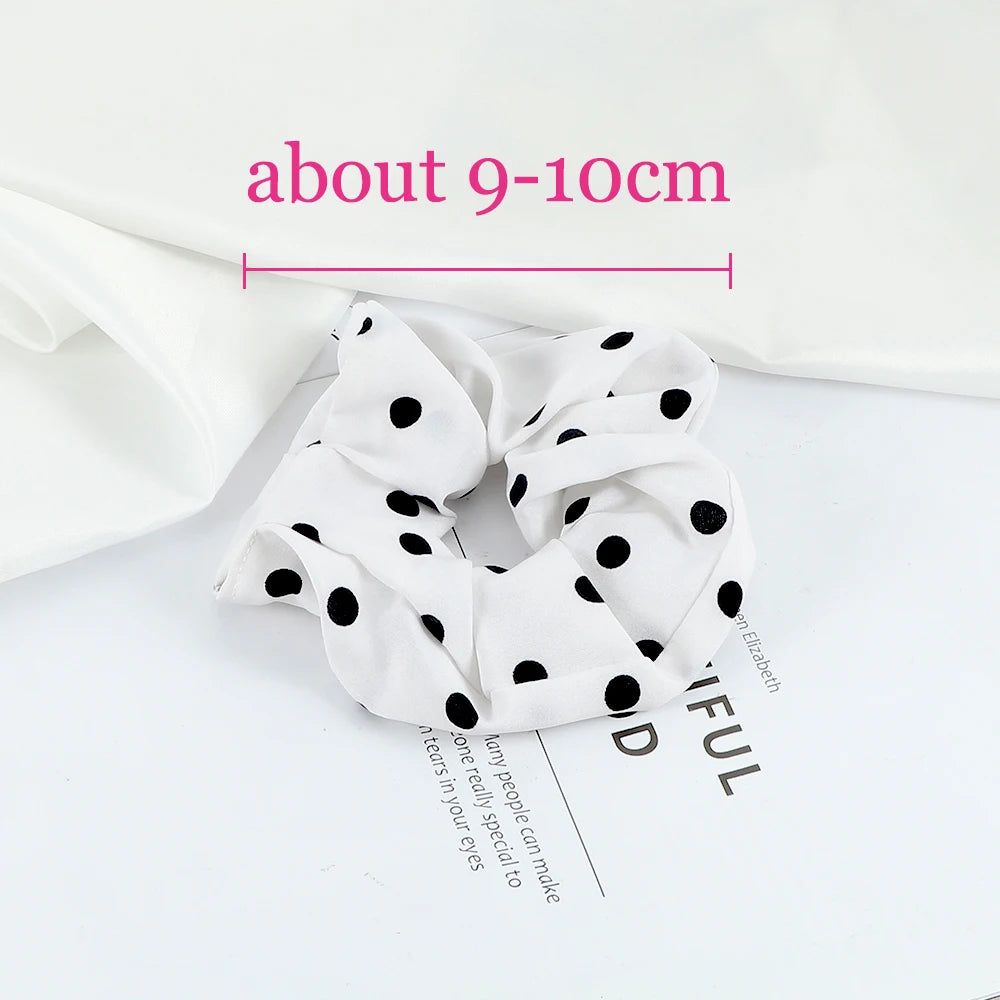 Lot de 3-5 Chouchous Satin Noir et Blanc - Élastiques Cheveux Élégants | MDN Store