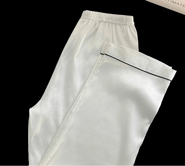 Pyjama Satin Soie Uni 2 Pièces | MDN Store