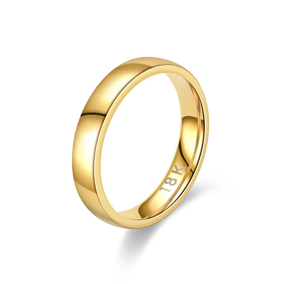Bague Alliance Acier Plaqué Or 18K 4mm | MDN Store