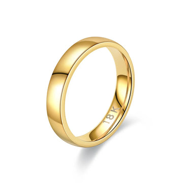 Bague Alliance Acier Plaqué Or 18K 4mm | MDN Store