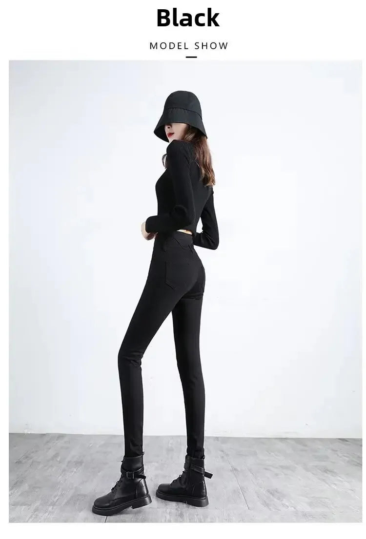 Jean Skinny Femme Doublé Polaire Bleu | MDN Store