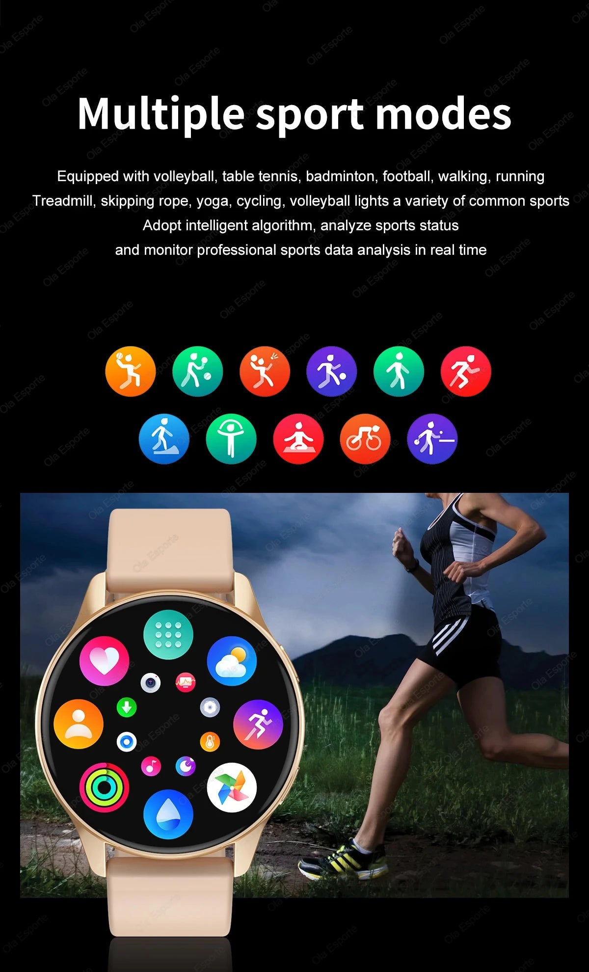Montre Connectée Sport Homme Femme Écran 1,28" GPS Cardio Sommeil | MDN Store 25