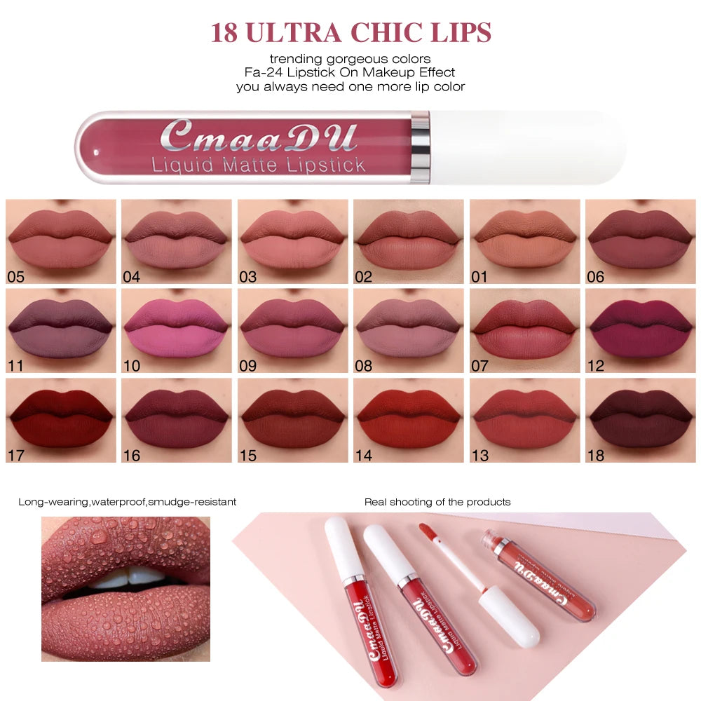 Gloss Lèvres Mat CmaaDu Imperméable Longue Tenue Teinture Rouge | MDN Store