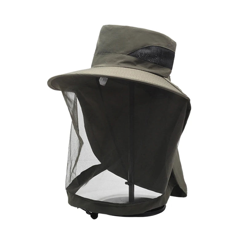 Chapeau Pêche Moustiquaire Anti-Insectes Vert | MDN Store