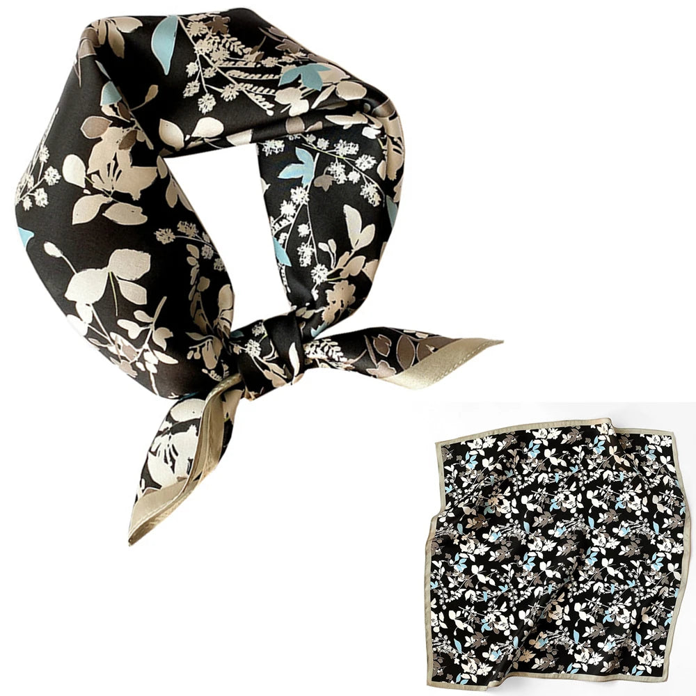 Foulard Carré Soie Mûrier 100% Floral 53cm Femme | MDN Store