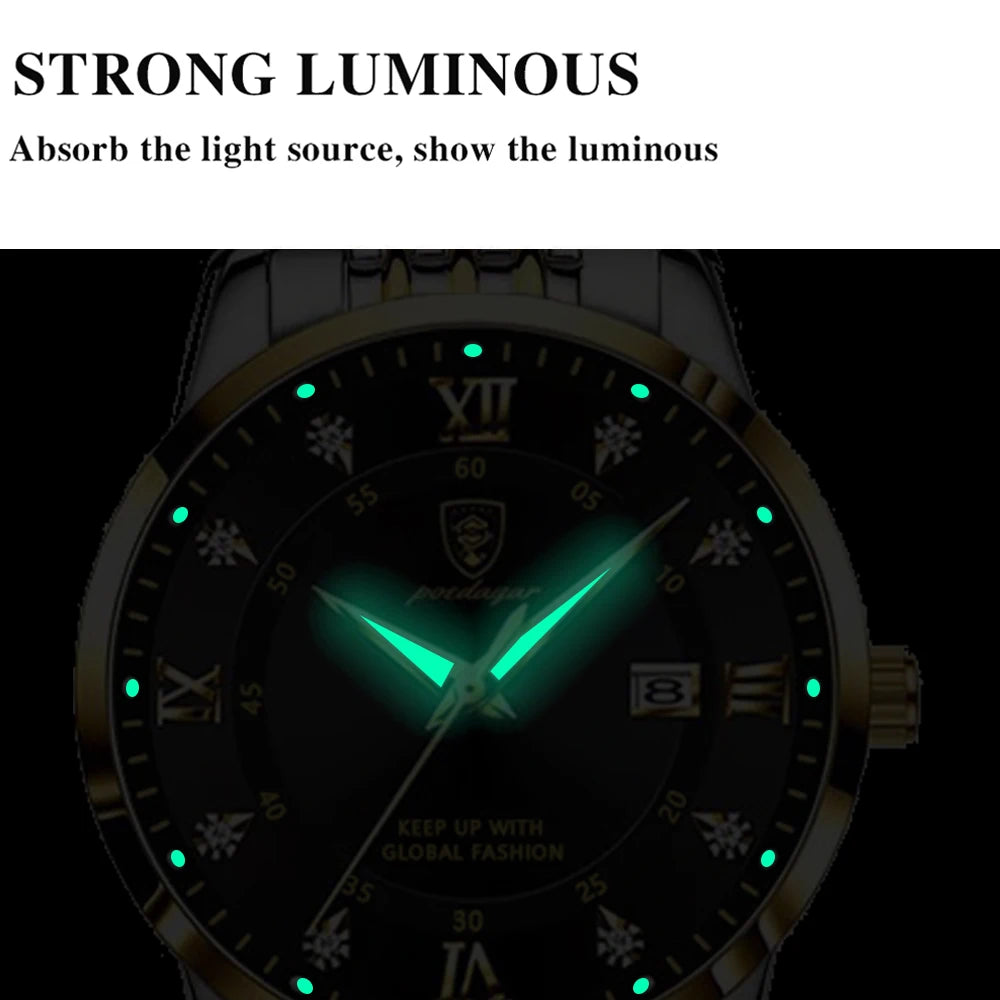 Montre Quartz Femme Acier Inoxydable Lumineuse Date Etanche Fashion | MDN Store 25