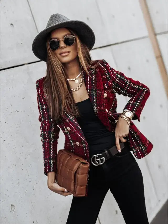 Veste Blazer Imprimée Double Bouton | MDN Store