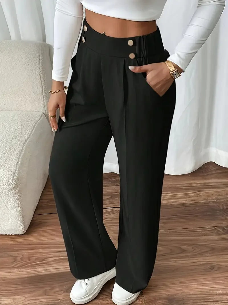 Pantalon Large Femme Fluide Minimaliste Kaki | MDN Store