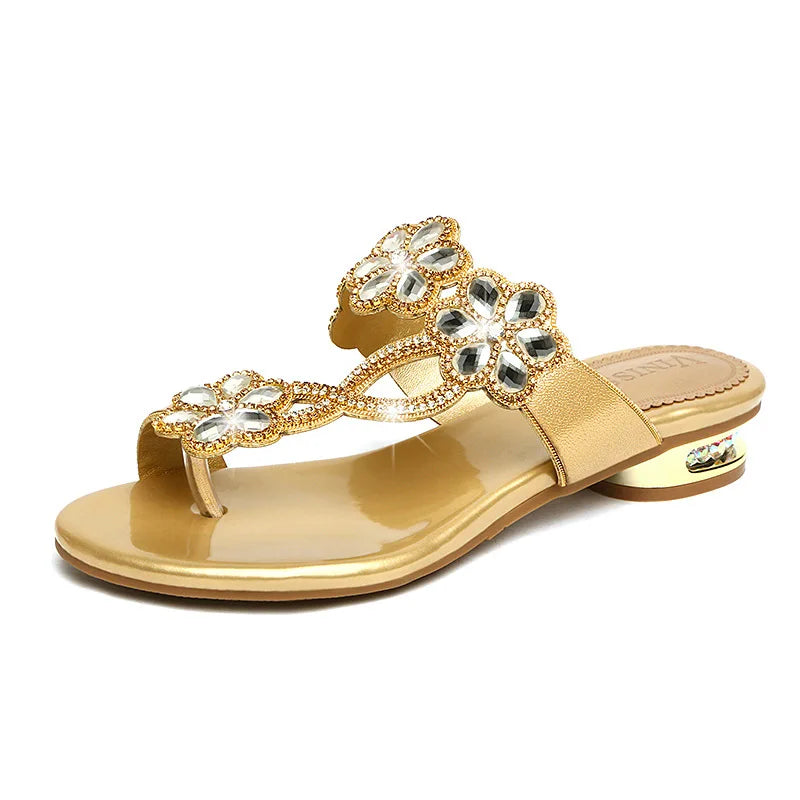 Sandales Femme Strass Élégantes Plage Été Tongs | MDN Store