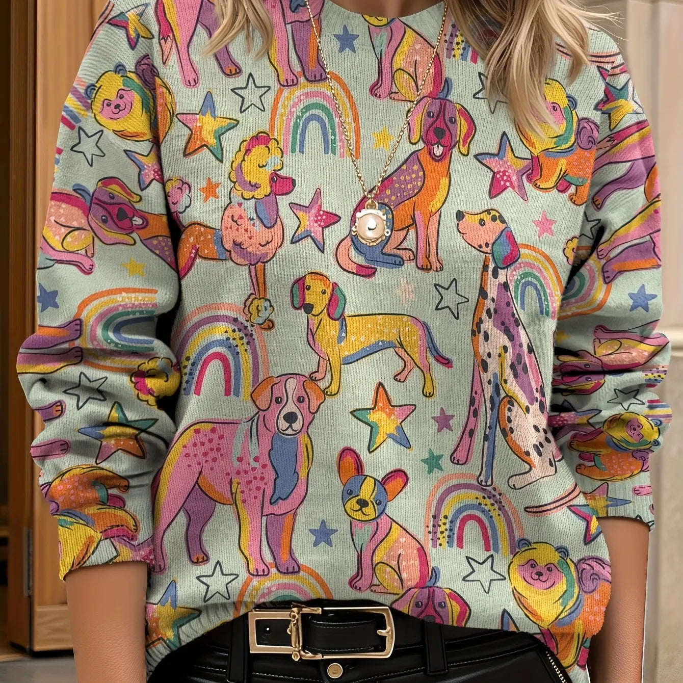 Pull Femme Floral Col Rond Manches Longues Ample 24 Coloris | MDN Store