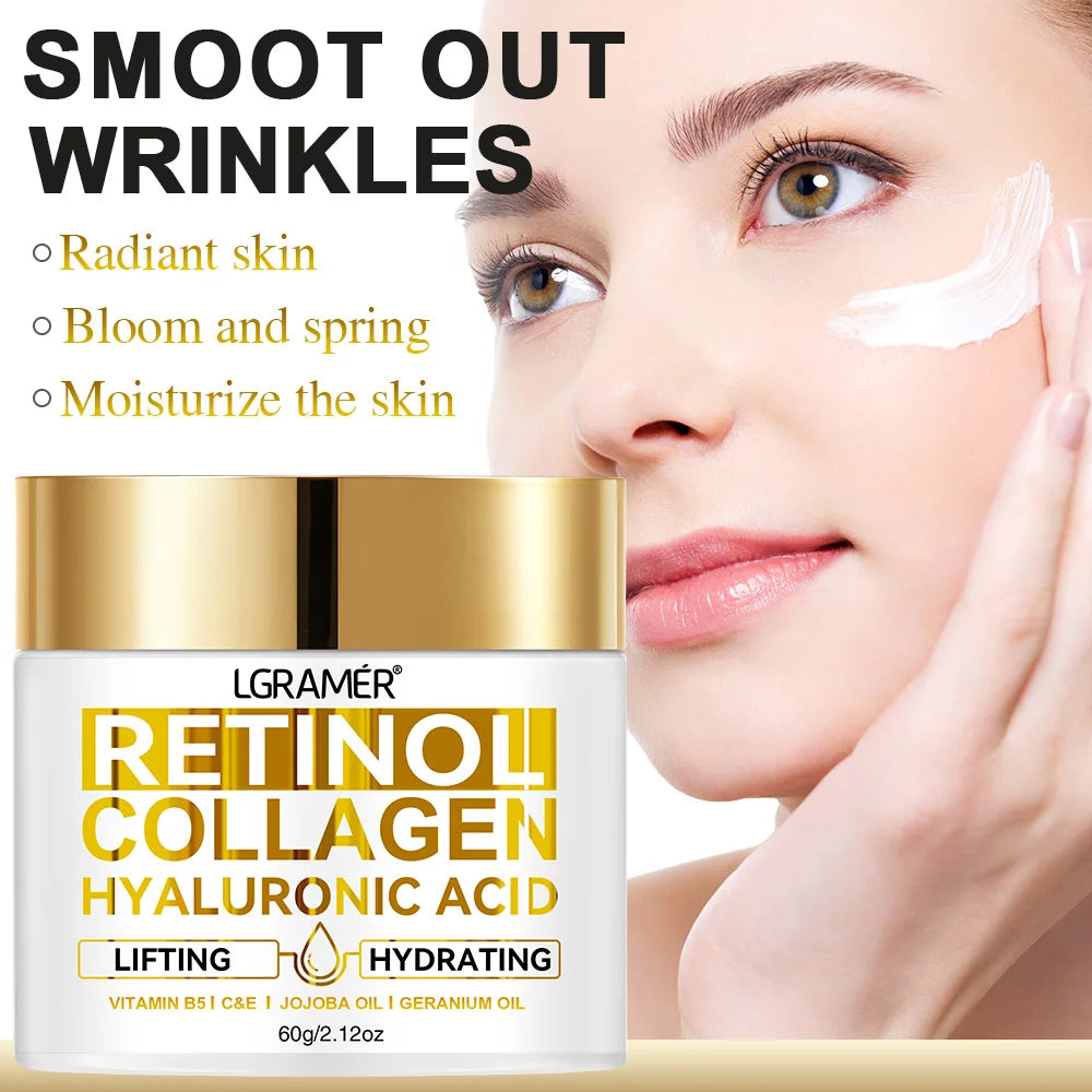 Crème Visage Rétinol Anti-Rides Collagène Acide Hyaluronique | MDN