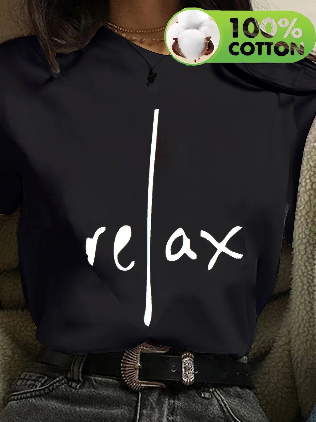 T-Chemise Coton Relax Imprimé Streetwear Femme | MDN Store