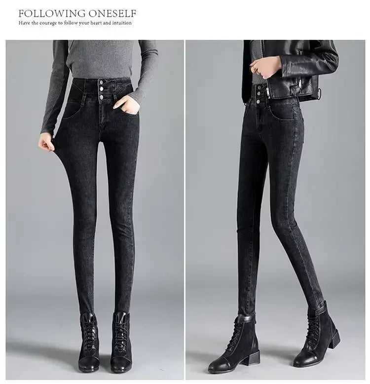 Jean Skinny Femme Doublé Polaire Bleu | MDN Store