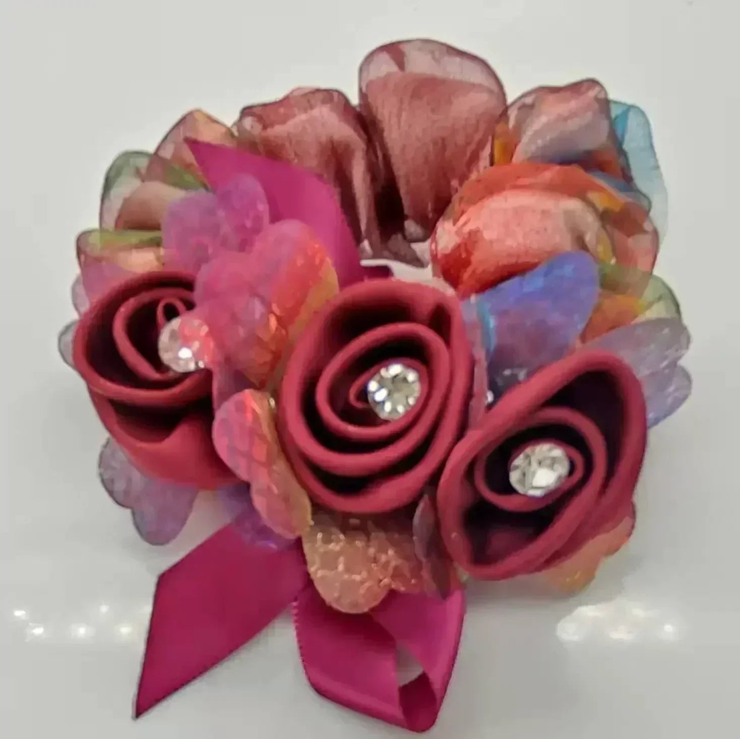 Chouchou Fleur Maille Large Élégant - Élastique Chignon Femme | MDN Store