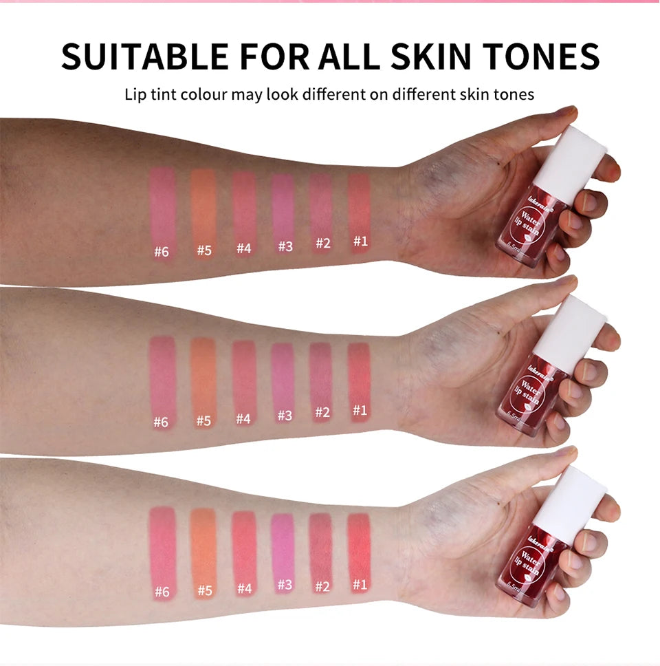 Teinture Lèvres Aqua 6 Couleurs Hydratant Longue Tenue Waterproof Lèvres Joues | MDN