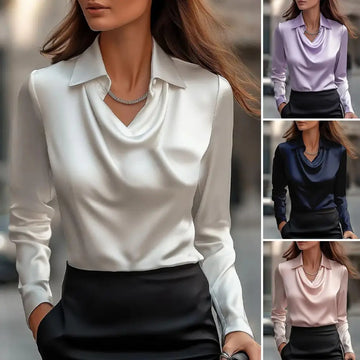 Chemise Femme Satin Col Revers Élégante | MDN Store