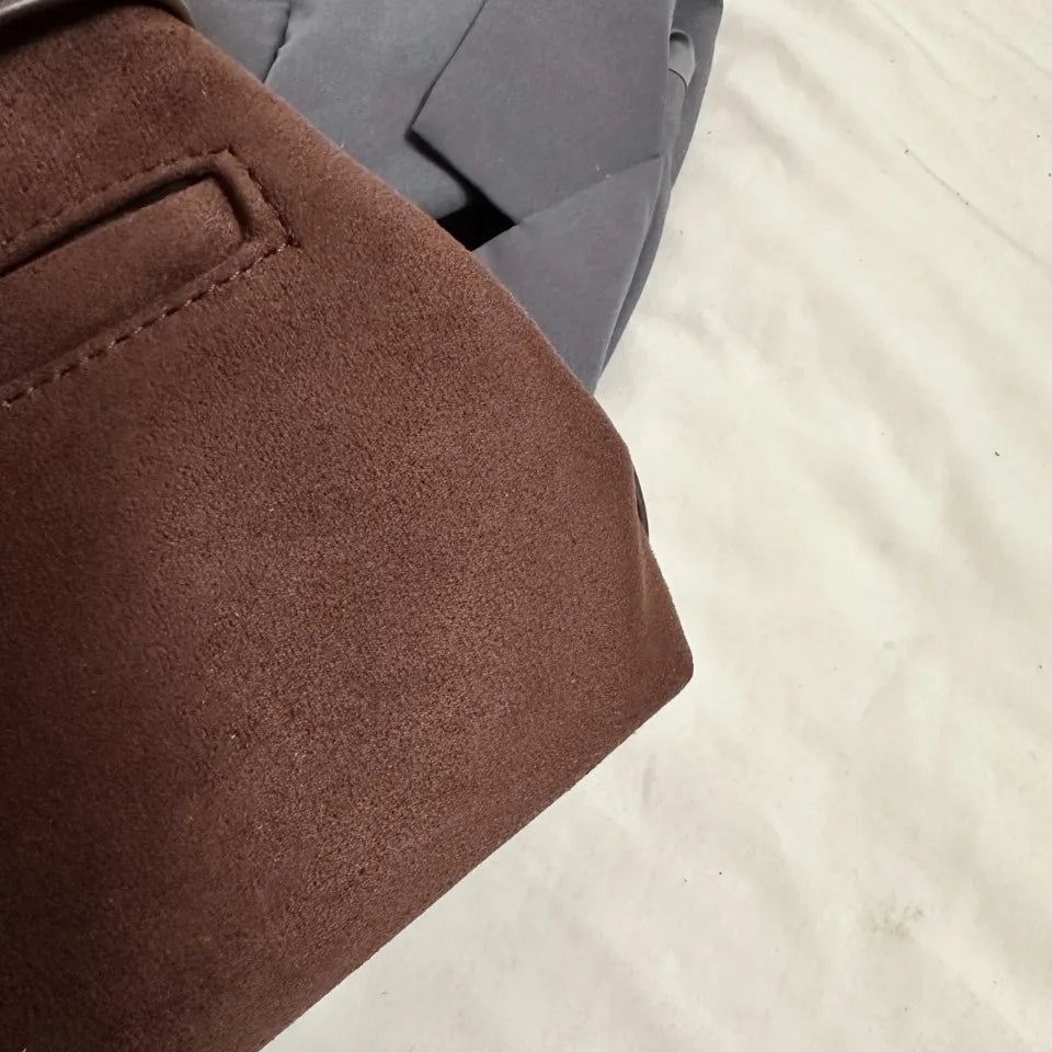 Sac à Main Femme Cuir Daim Boucle Ceinture Grande Capacité Hiver - MDN
